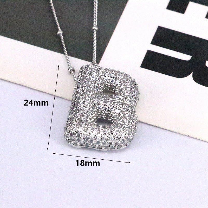 Brass Zircon Letter Pendant Necklace for Women ā Personalized & Stylish - Beauty Belliss